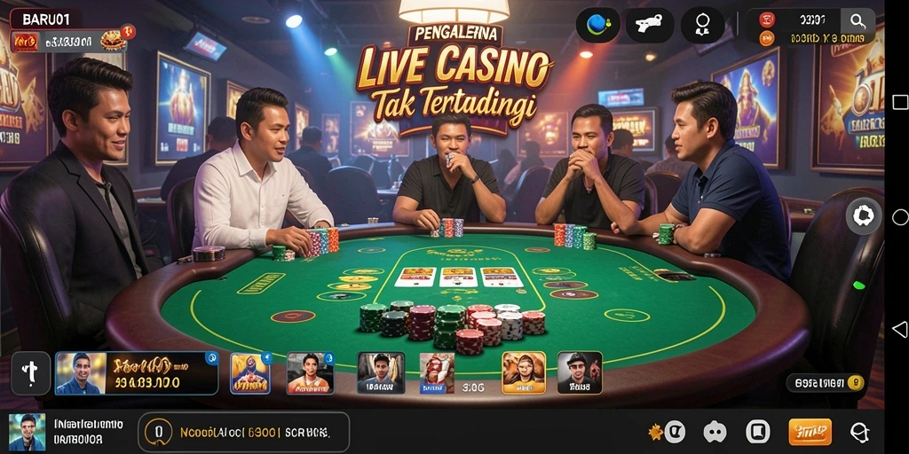 Tampilan gameplay Live Casino yang menegangkan dan interaktif.