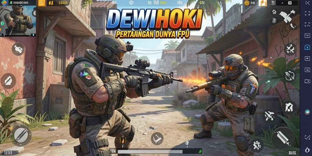 Screenshot gameplay DEWIHOKI menampilkan aksi menegangkan dalam pertempuran FPS.