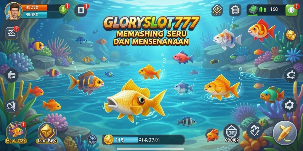 Menampilkan gameplay seru dunia memancing di GLORYSLOT777.
