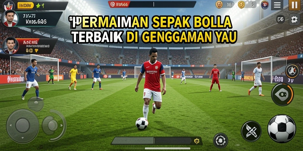 Screenshot permainan IND666 menampilkan aksi mendebarkan di lapangan sepak bola.