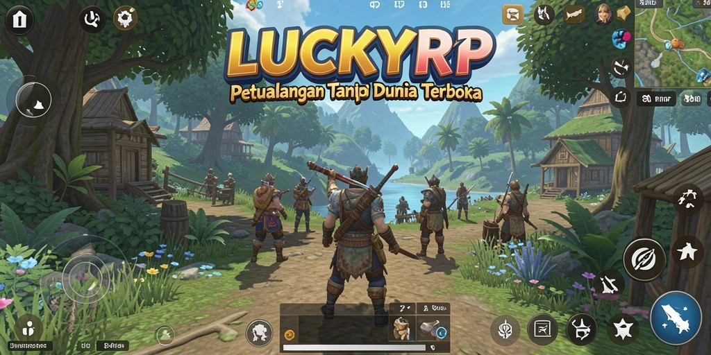 Screenshot dari gameplay <strong>LUCKYRP</strong> yang menunjukkan eksplorasi dunia terbuka.