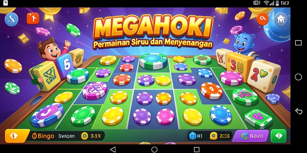 Tangkapan layar utama MEGAHOKI menampilkan gameplay menegangkan bingo.