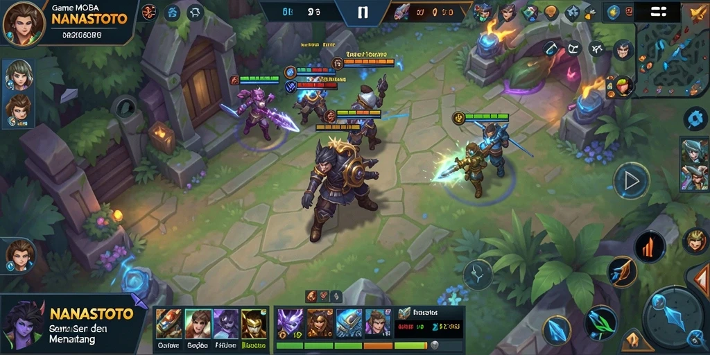 Tampilan menarik gameplay NANASTOTO saat pertempuran intens berlangsung.