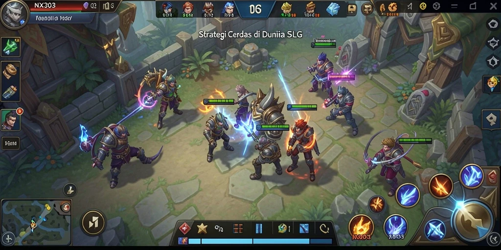 Screenshot NX303 menampilkan pertempuran strategi yang seru.