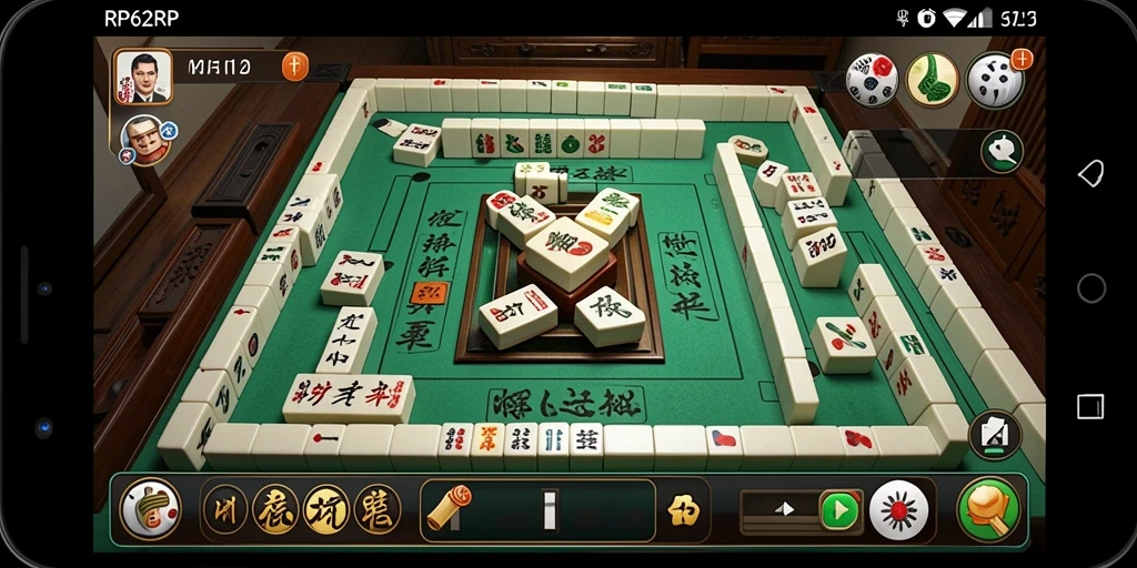 Tangkapan layar gameplay RP62RP menampilkan suasana Mahjong yang seru.