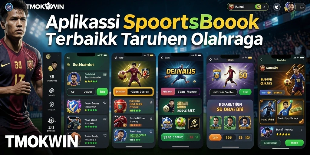 Screenshot utama TMOKWIN menampilkan antarmuka Sportsbook yang menarik.