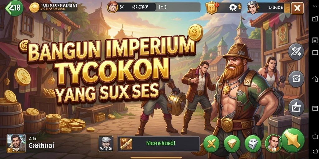 Tampilan gameplay Z18 yang mendebarkan dalam membangun bisnis Tycoon.
